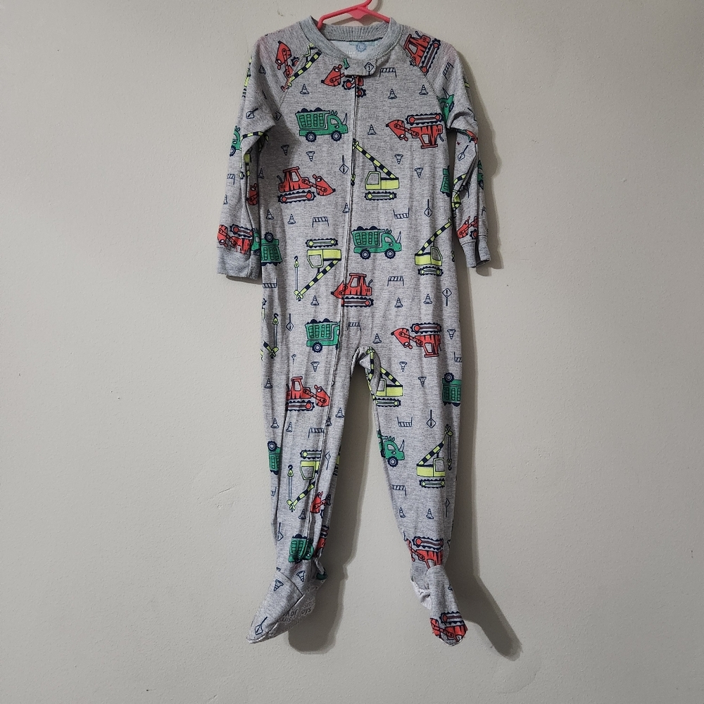 Simple Joys By Carters Gray Kids Footie Pj One Piece 3T Vehicle Print Pajama